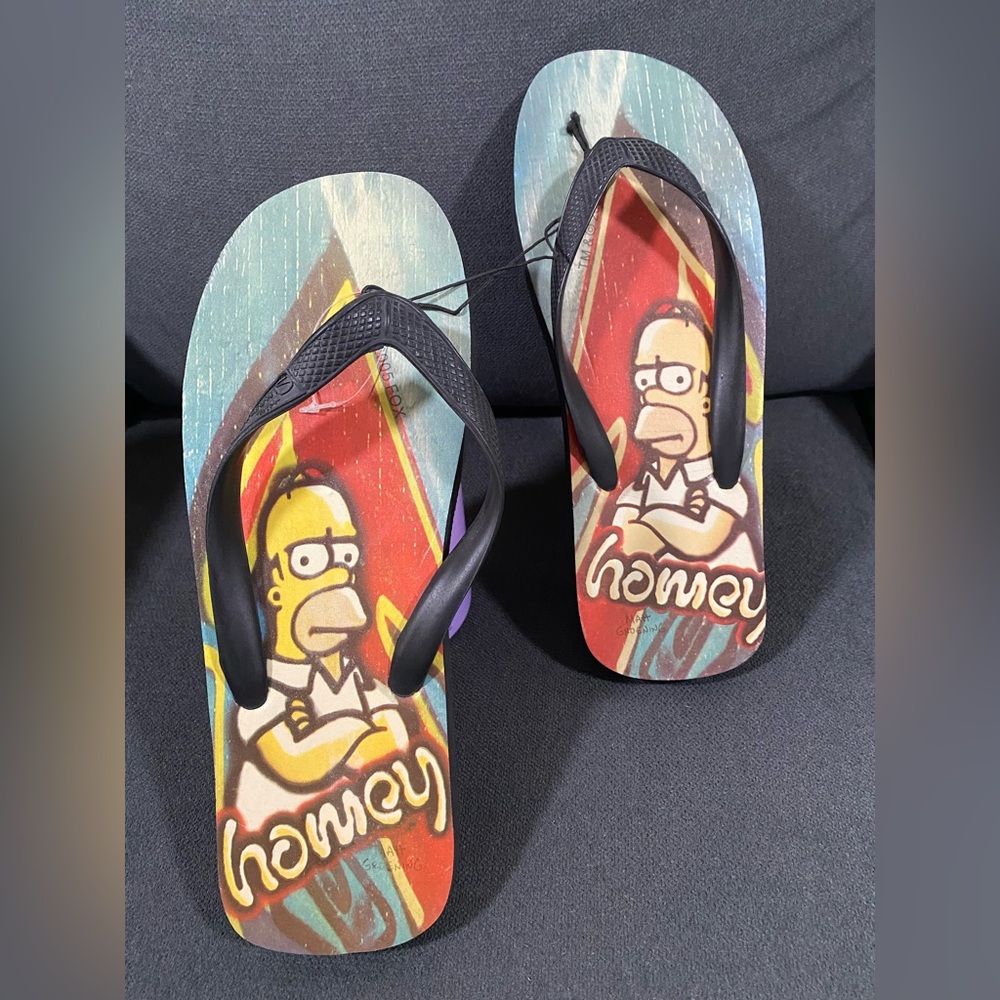 Homer Simpson Homey Men's Flip Flops 
Size M 9/10 Footwear  2005 The Simpsons